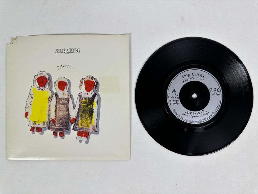The Cure - Primary Fiction Records Fics 12 7' Single 45 RPM Vinyl Record 1981 Small Hole UK 1981 [Photo 1]