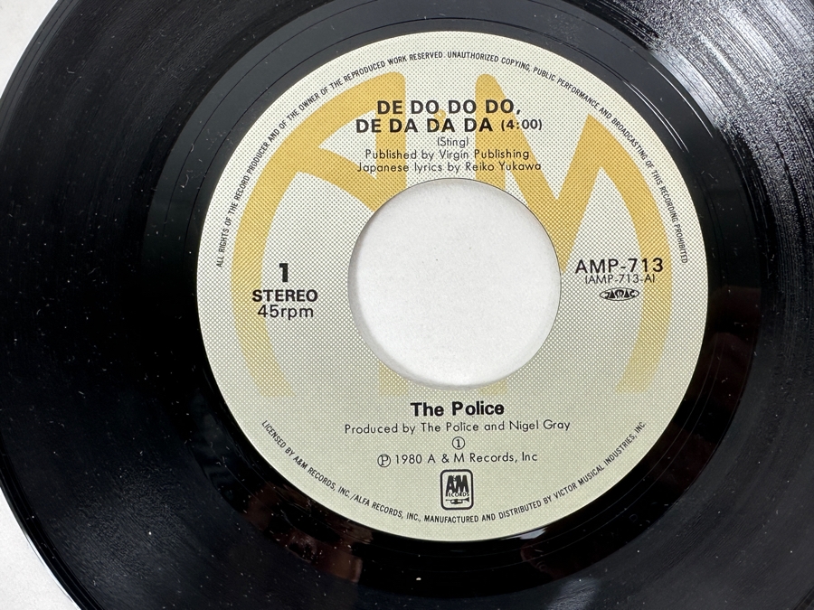 Pair Of The Police - De Do Do Do, De Da Da Da A&M Records AMP-713 45 RPM Vinyl Record 1980 Japanese Import [Photo 8]