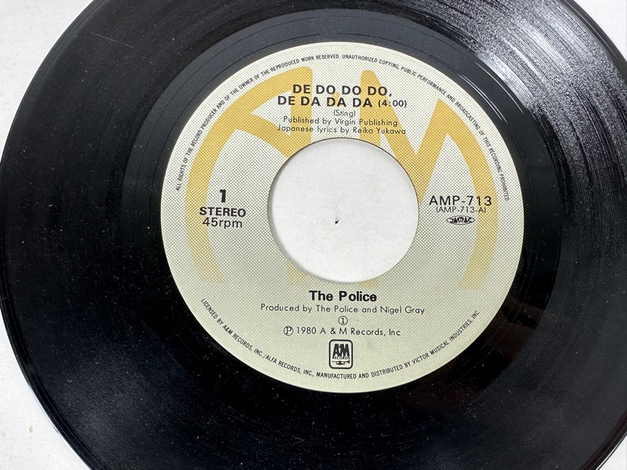 Pair Of The Police - De Do Do Do, De Da Da Da A&M Records AMP-713 45 RPM Vinyl Record 1980 Japanese Import [Photo 12]
