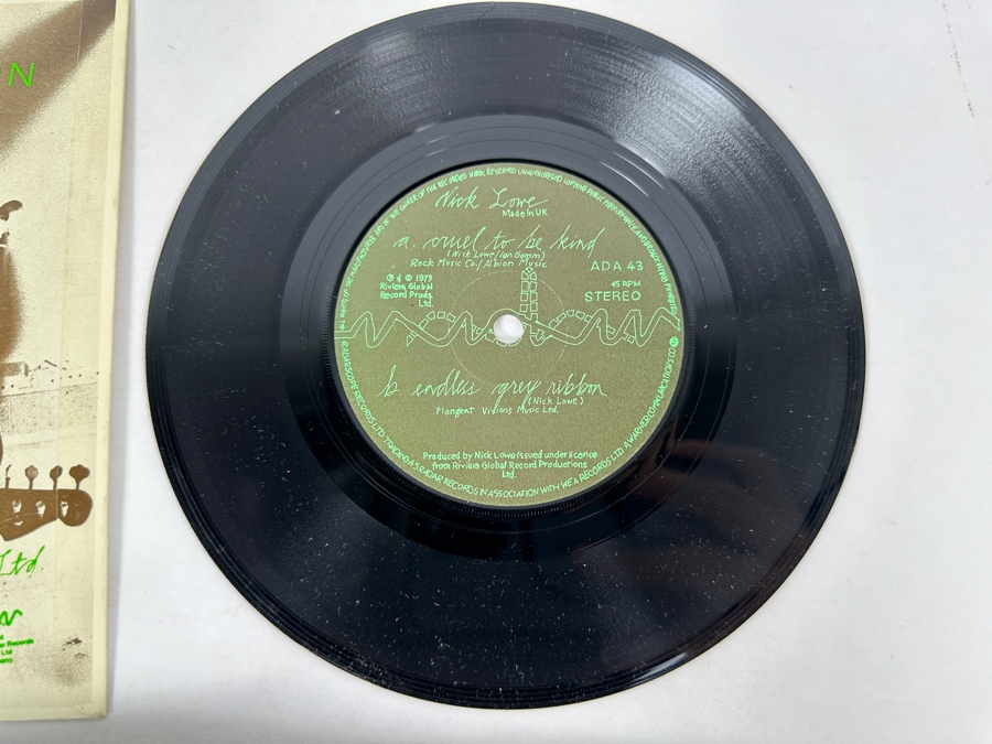 Nick Lowe - Cruel To Be Kind Radar Records ADA 43 1979 UK / Nick Lowe - My Heart Hurts F-Beat Records SAM 147 1982 45 RPM Vinyl Record [Photo 6]