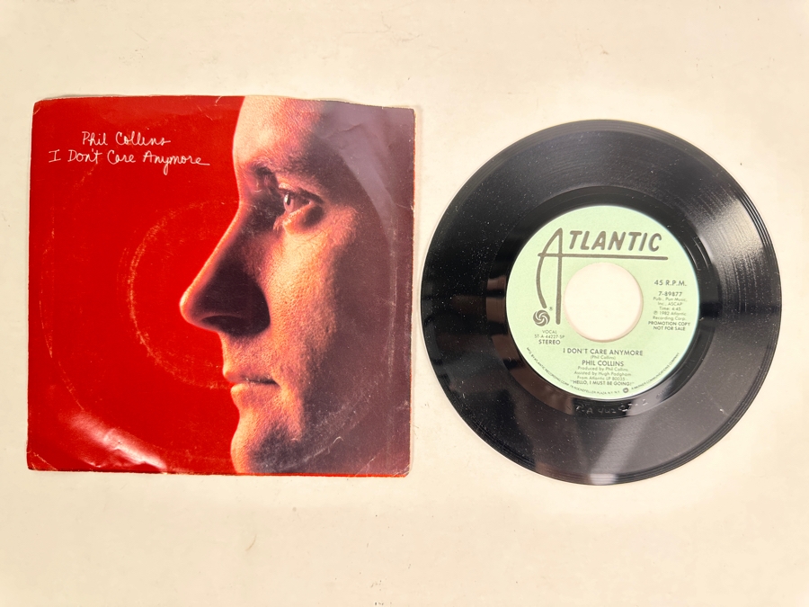 Phil Collins - I Don't Care Anymore Atlantic Records 7-89877 1982 45 RPM Vinyl Record Promo Copy [Photo 1]