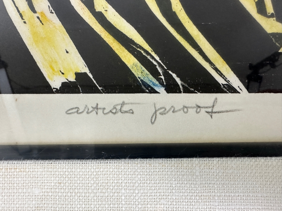 Irving Amen (1918–2011, American) Abstract Expressionist Lithograph Artist Proof Hand Signed By Artist Titled 'Prophet #4' 16.5 X 22 Framed 26 X 31 [Photo 6]