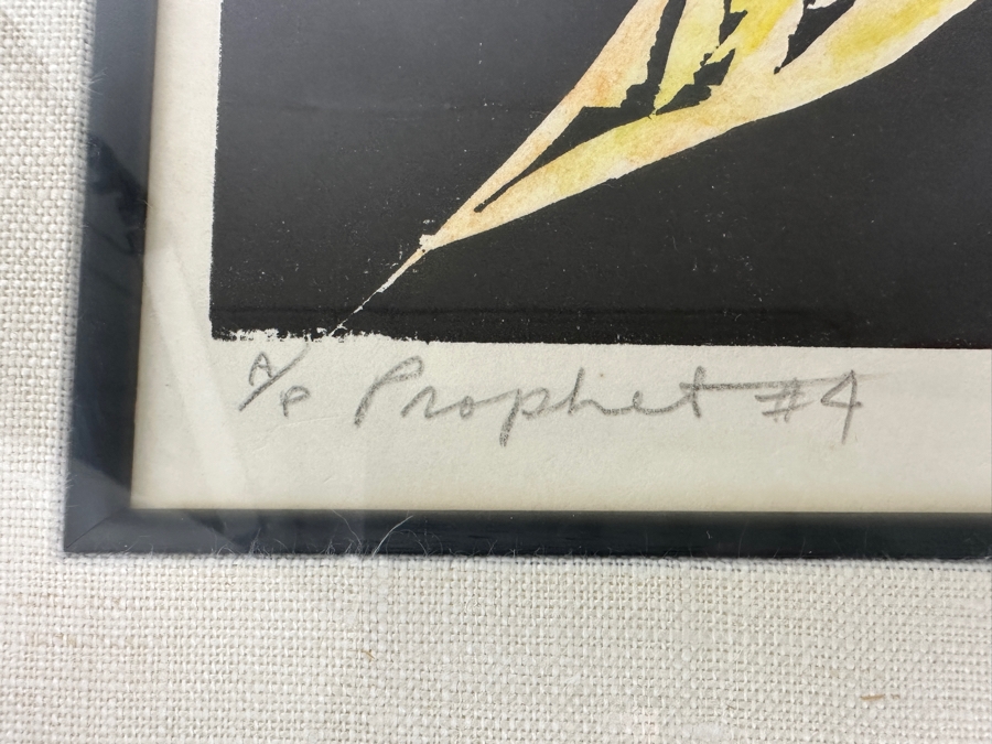 Irving Amen (1918–2011, American) Abstract Expressionist Lithograph Artist Proof Hand Signed By Artist Titled 'Prophet #4' 16.5 X 22 Framed 26 X 31 [Photo 7]