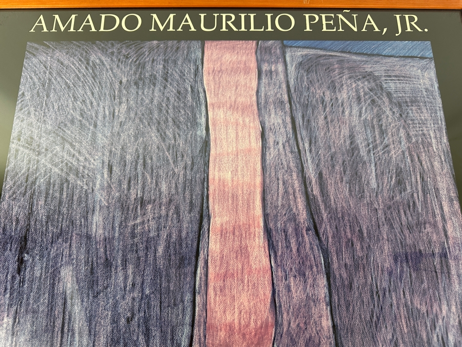 Amado Maurilio Pena, Jr (Born 1943) Hand Signed Artist Gallery Poster Titled 'El Taller On The Plaza' Indian Market / 1991 / Santa Fe Framed 25 X 34.5 [Photo 2]