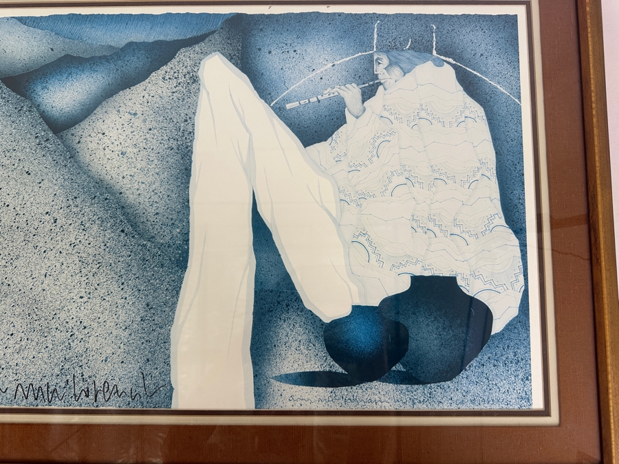 Amado Maurilio Pena, Jr (Born 1943) Hand Signed Print First Season Music At Angel Fire Summer 1984 New Mexico 27 X 19 Framed In Beautiful Inlaid Wooden Frame 34 X 25 [Photo 2]