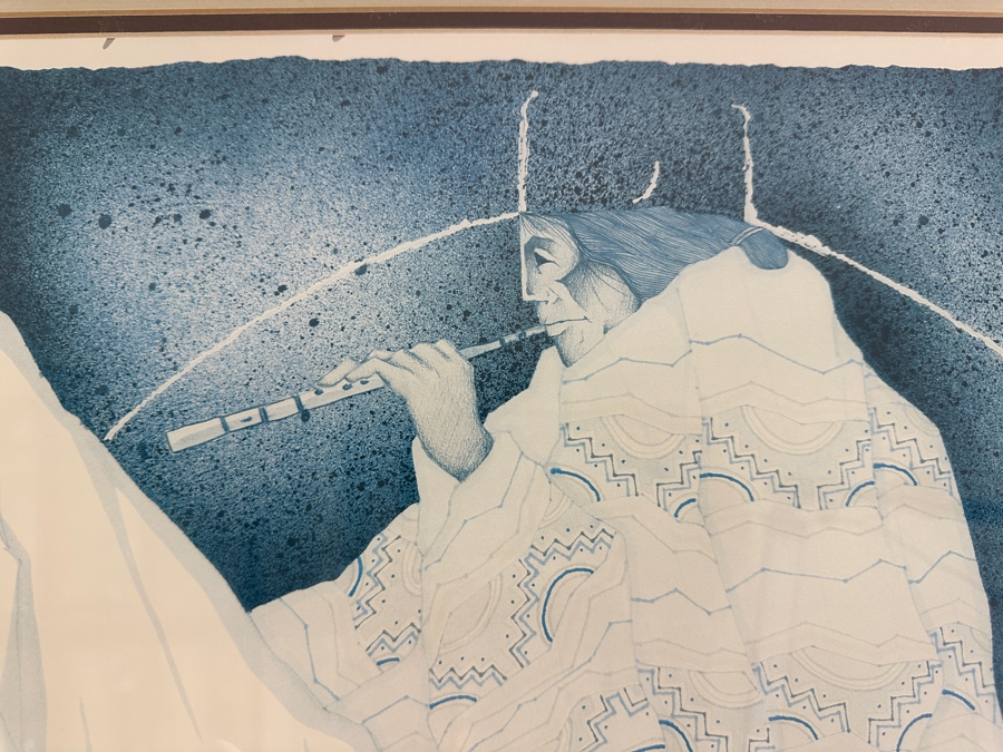 Amado Maurilio Pena, Jr (Born 1943) Hand Signed Print First Season Music At Angel Fire Summer 1984 New Mexico 27 X 19 Framed In Beautiful Inlaid Wooden Frame 34 X 25 [Photo 4]