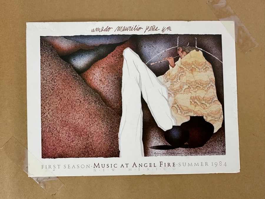Amado Maurilio Pena, Jr (Born 1943) Hand Signed Print First Season Music At Angel Fire Summer 1984 New Mexico 27 X 19 Framed In Beautiful Inlaid Wooden Frame 34 X 25 [Photo 13]