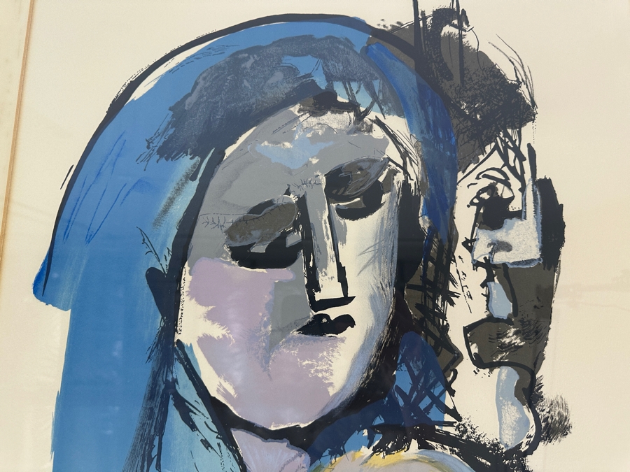 Abraham Rattner (1895-1978, American) Original Lithograph Hand Signed By Artist Titled 'Three Generations' 1975 Limited Edition 39 Of 100 20W X 25.5H Framed 25.5W X 31H [Photo 3]