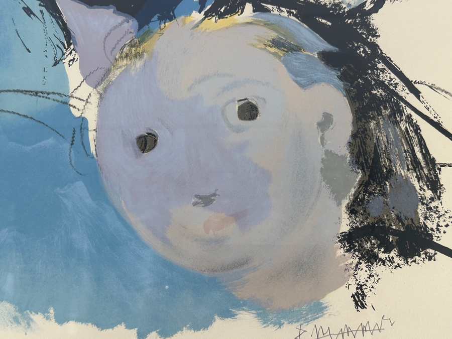 Abraham Rattner (1895-1978, American) Original Lithograph Hand Signed By Artist Titled 'Three Generations' 1975 Limited Edition 39 Of 100 20W X 25.5H Framed 25.5W X 31H [Photo 5]