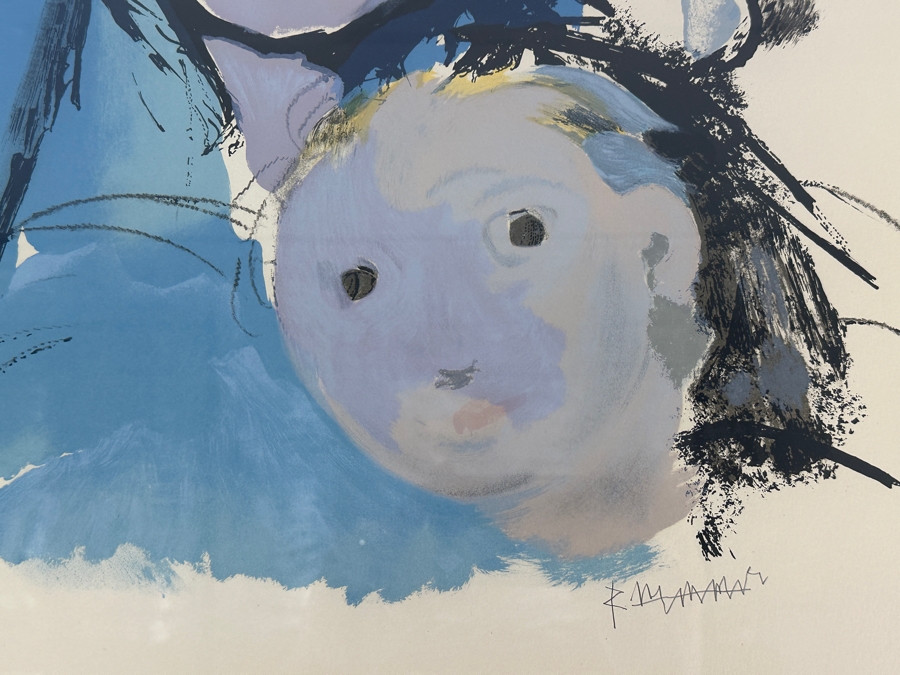 Abraham Rattner (1895-1978, American) Original Lithograph Hand Signed By Artist Titled 'Three Generations' 1975 Limited Edition 39 Of 100 20W X 25.5H Framed 25.5W X 31H [Photo 4]