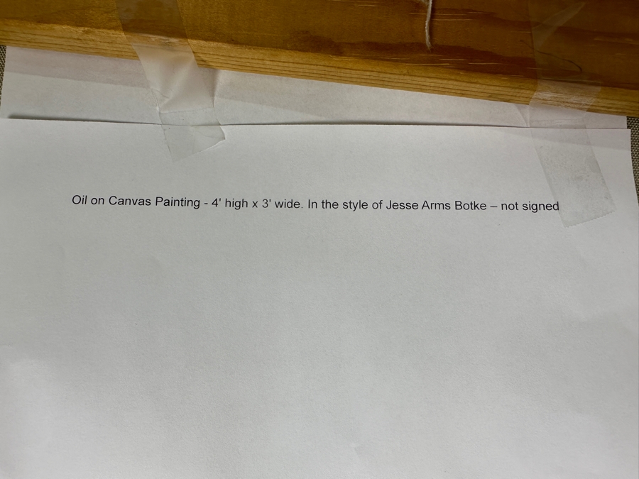 Original Oil Painting On Canvas Of Two Peacocks Unsigned 3'W X 4'H [Photo 8]