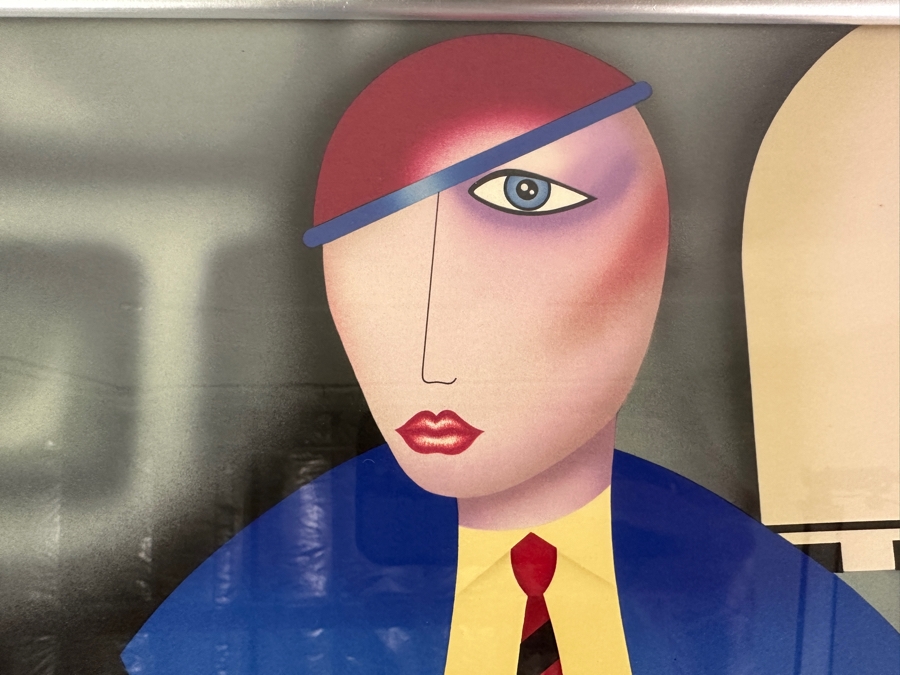 Robin Morris Hand Signed Limited Edition Screen Print Titled 'Her New Blue Coat' 1988 Numbered 58 Of 350 20.5 X 29 Framed 33.5 X 41.5 [Photo 3]