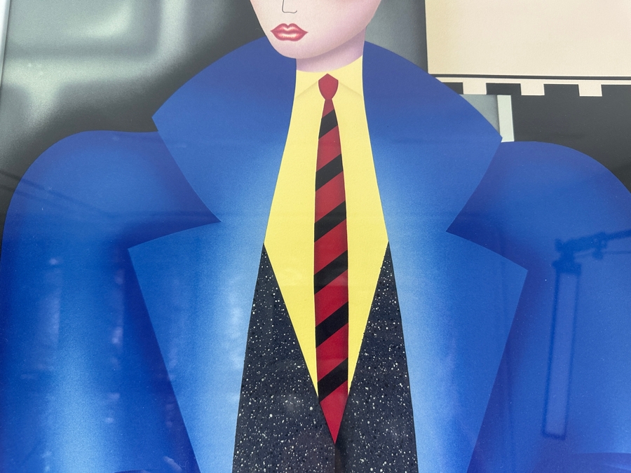 Robin Morris Hand Signed Limited Edition Screen Print Titled 'Her New Blue Coat' 1988 Numbered 58 Of 350 20.5 X 29 Framed 33.5 X 41.5 [Photo 4]