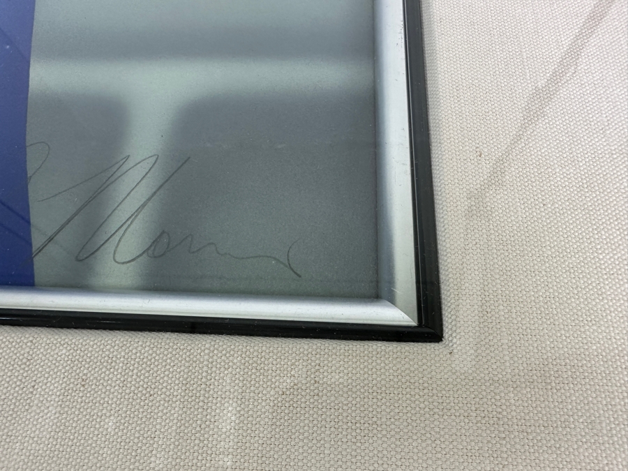 Robin Morris Hand Signed Limited Edition Screen Print Titled 'Her New Blue Coat' 1988 Numbered 58 Of 350 20.5 X 29 Framed 33.5 X 41.5 [Photo 14]