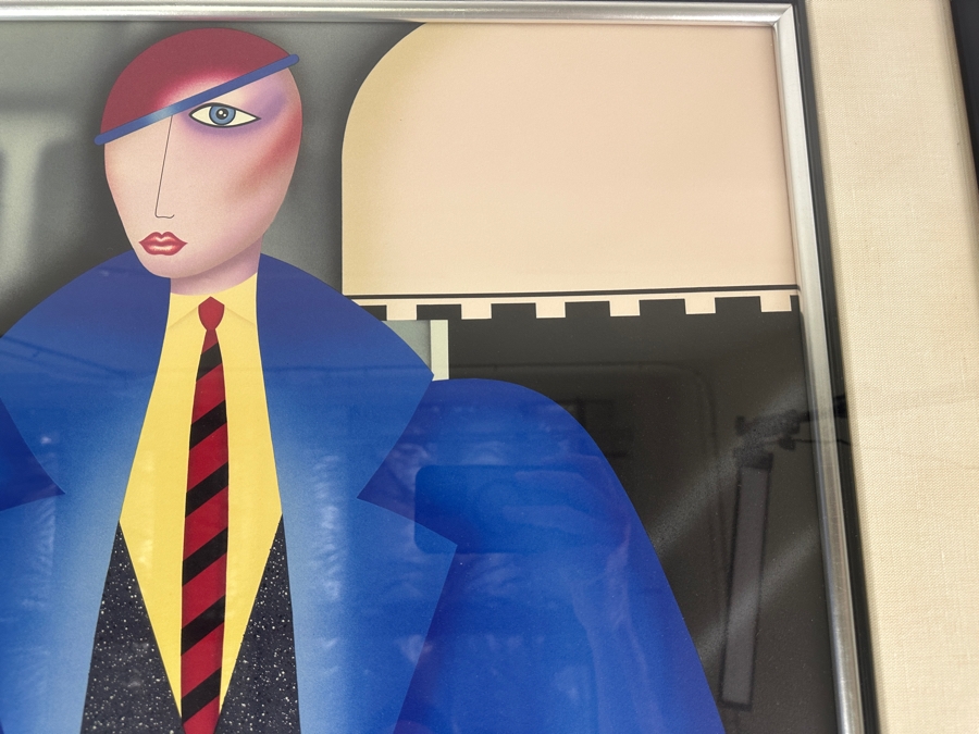 Robin Morris Hand Signed Limited Edition Screen Print Titled 'Her New Blue Coat' 1988 Numbered 58 Of 350 20.5 X 29 Framed 33.5 X 41.5 [Photo 6]