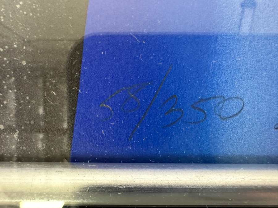 Robin Morris Hand Signed Limited Edition Screen Print Titled 'Her New Blue Coat' 1988 Numbered 58 Of 350 20.5 X 29 Framed 33.5 X 41.5 [Photo 11]