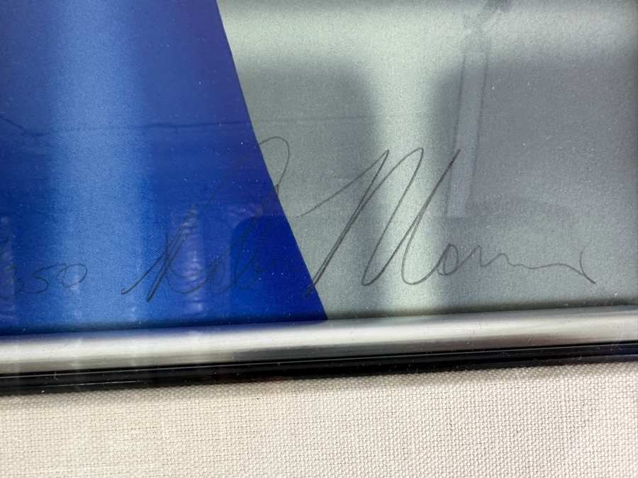 Robin Morris Hand Signed Limited Edition Screen Print Titled 'Her New Blue Coat' 1988 Numbered 58 Of 350 20.5 X 29 Framed 33.5 X 41.5 [Photo 9]