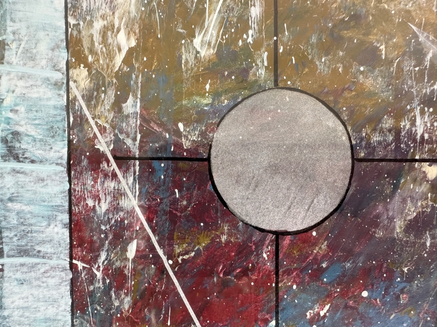 Ralph W. Groff Original Geometric Mixed-Media Painting On Paper Artist Signed 16 X 24 Framed 26 X 33 [Photo 4]