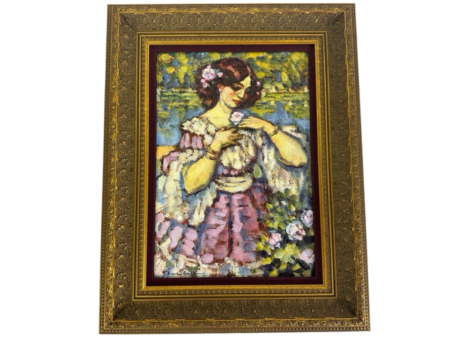 Charles Guerin Woman With Rose Canvas Print 11.5 X 16.5 Framed 18 X 23 [Photo 2]