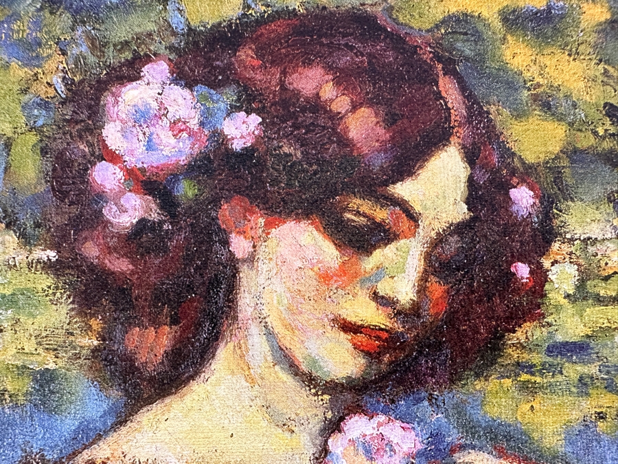 Charles Guerin Woman With Rose Canvas Print 11.5 X 16.5 Framed 18 X 23 [Photo 8]