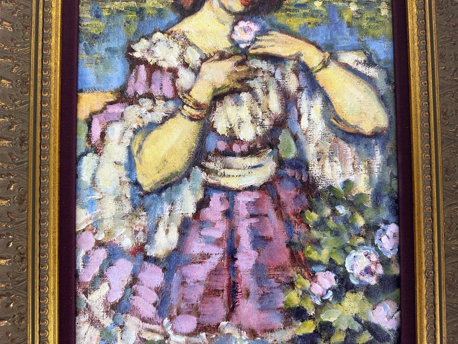 Charles Guerin Woman With Rose Canvas Print 11.5 X 16.5 Framed 18 X 23 [Photo 4]