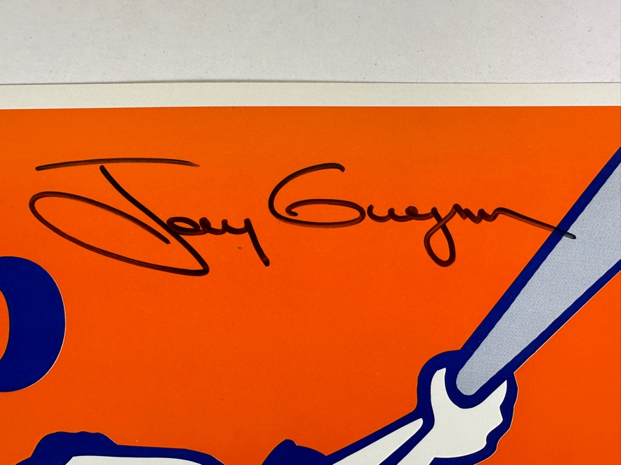 Tony Gwynn Autographed Keep The Faith Padres Sign The San Diego Union Tribune With Jack In The Box Ad On Back 1996 14 X 10 [Photo 3]