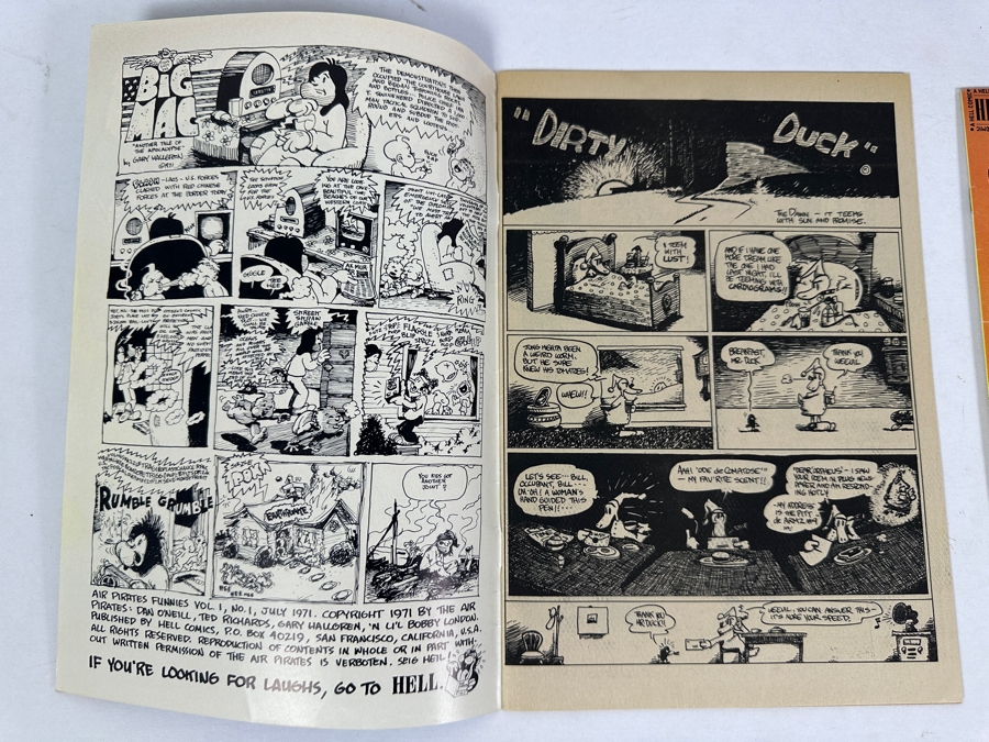 Vintage 1971 Hell Comics Mickey Mouse Meets The Air Pirates Funnies Vol.1, #1 & Air Pirates Funnies Vol.1, #2 Adult Comic Book [Photo 5]