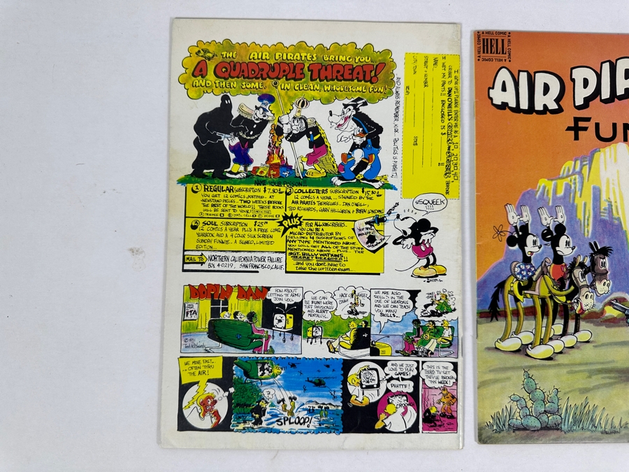 Vintage 1971 Hell Comics Mickey Mouse Meets The Air Pirates Funnies Vol.1, #1 & Air Pirates Funnies Vol.1, #2 Adult Comic Book [Photo 3]