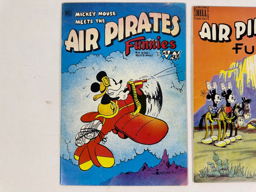 Vintage 1971 Hell Comics Mickey Mouse Meets The Air Pirates Funnies Vol.1, #1 & Air Pirates Funnies Vol.1, #2 Adult Comic Book [Photo 2]