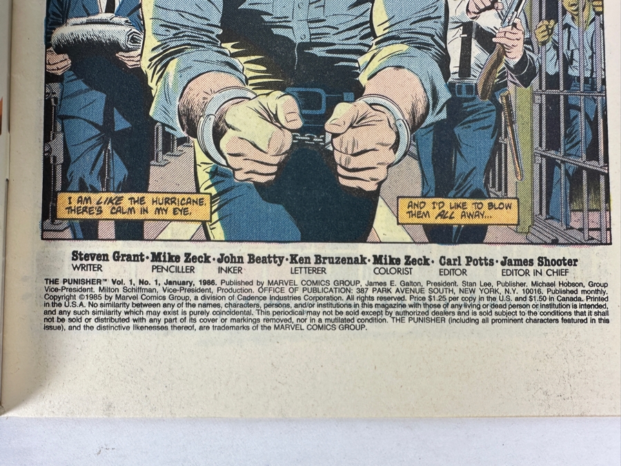 Vintage 1986 Marvel Comics The Punisher #1 Comic Book [Photo 3]