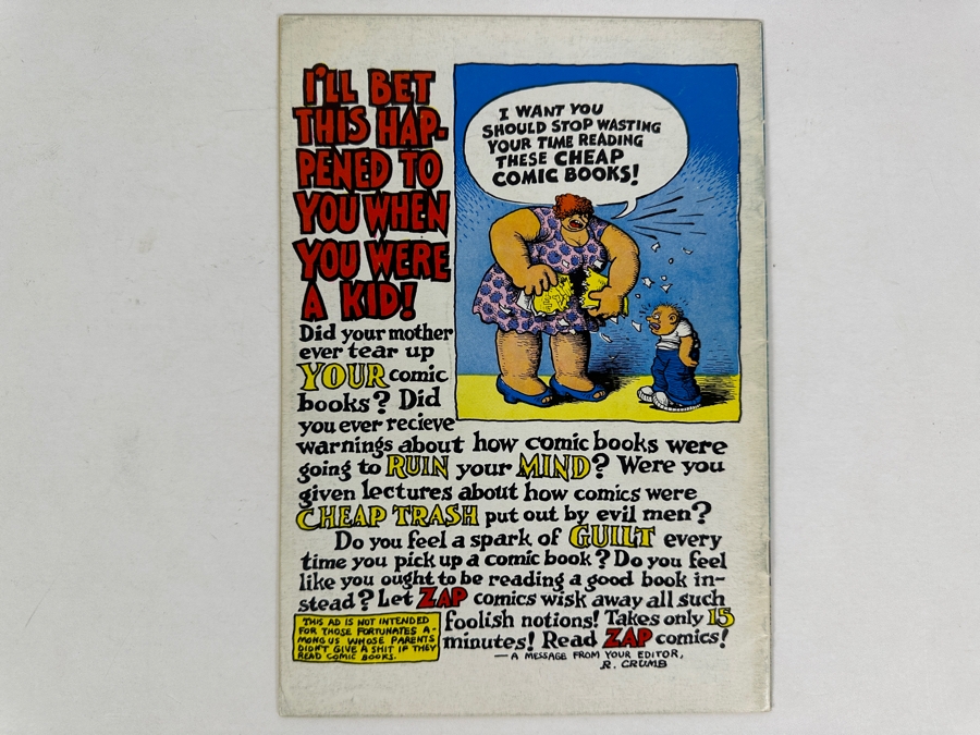Vintage 1967 Apex Novelty Zap Comix No. 0 Robert Crumb Comic Book [Photo 2]