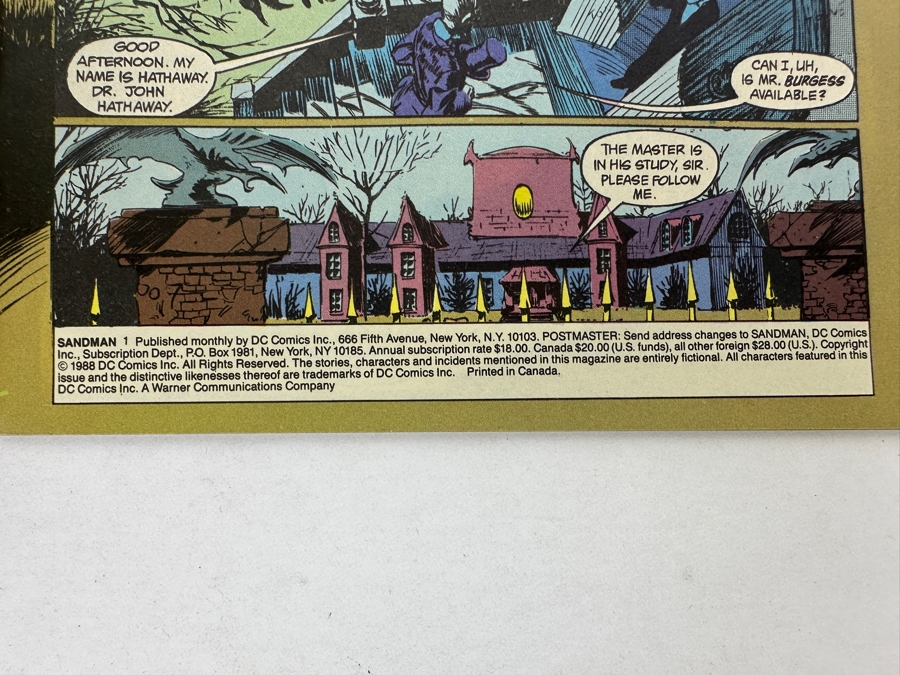 Vintage 1988 DC Comics The Sandman Master Of Dreams #1 Comic Book [Photo 4]