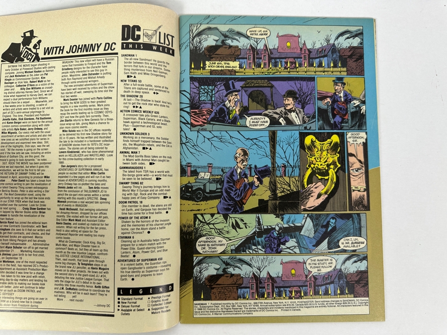 Vintage 1988 DC Comics The Sandman Master Of Dreams #1 Comic Book [Photo 3]