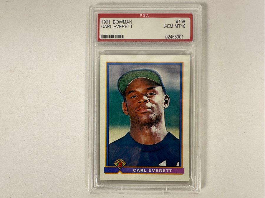 Vintage 1991 Bowman Carl Everett Baseball Card #156 PSA Graded Gem Mint 10 [Photo 1]