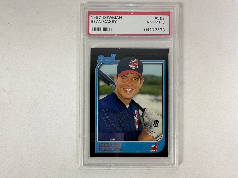 Vintage 1997 Bowman Sean Casey Baseball Card #367 PSA Graded Near Mint 8 [Photo 1]