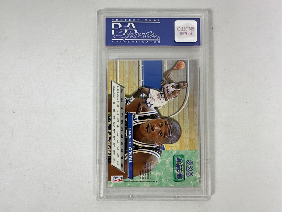 Vintage 1992 Ultra Shaquille O'Neal Orlando Magic Rookie Basketball Card #328 PSA Graded Mint 9 [Photo 3]