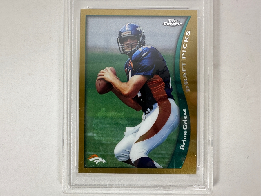 Vintage 1998 Topps Chrome Brian Griese #133 Denver Broncos Rookie Football Card PSA Graded Gem Mint 10 [Photo 2]