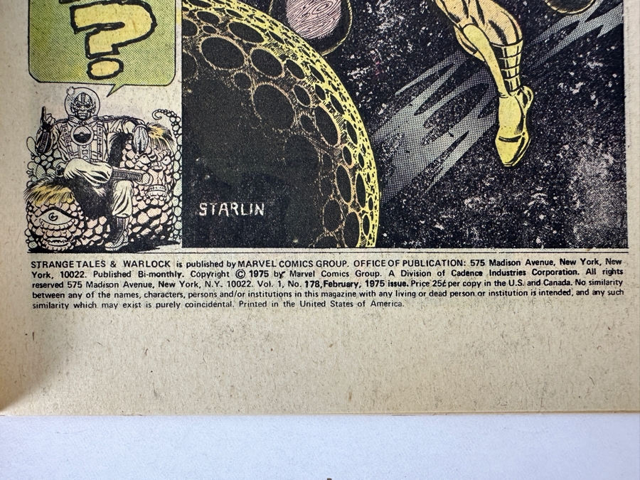 Vintage 1975 Marvel Comics Strange Tales Featuring: Warlock #178 Comic Book 1st Appearance Of Magus [Photo 6]