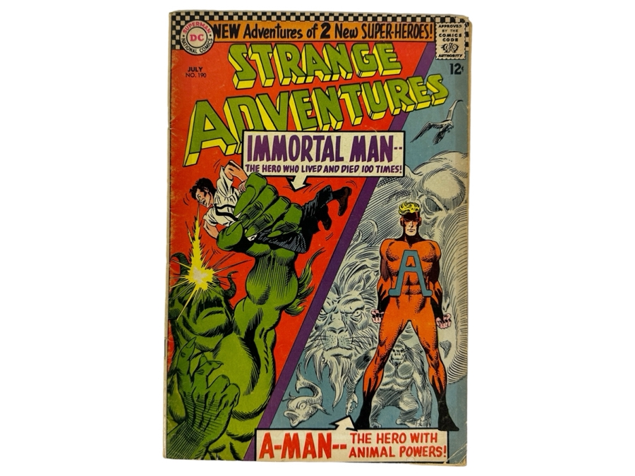 Vintage 1966 DC Comics Strange Adventures #190 Comic Book 1st Appearance Of Animal Man In Costume [Photo 1]