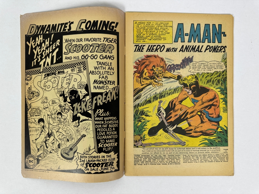 Vintage 1966 DC Comics Strange Adventures #190 Comic Book 1st Appearance Of Animal Man In Costume [Photo 3]