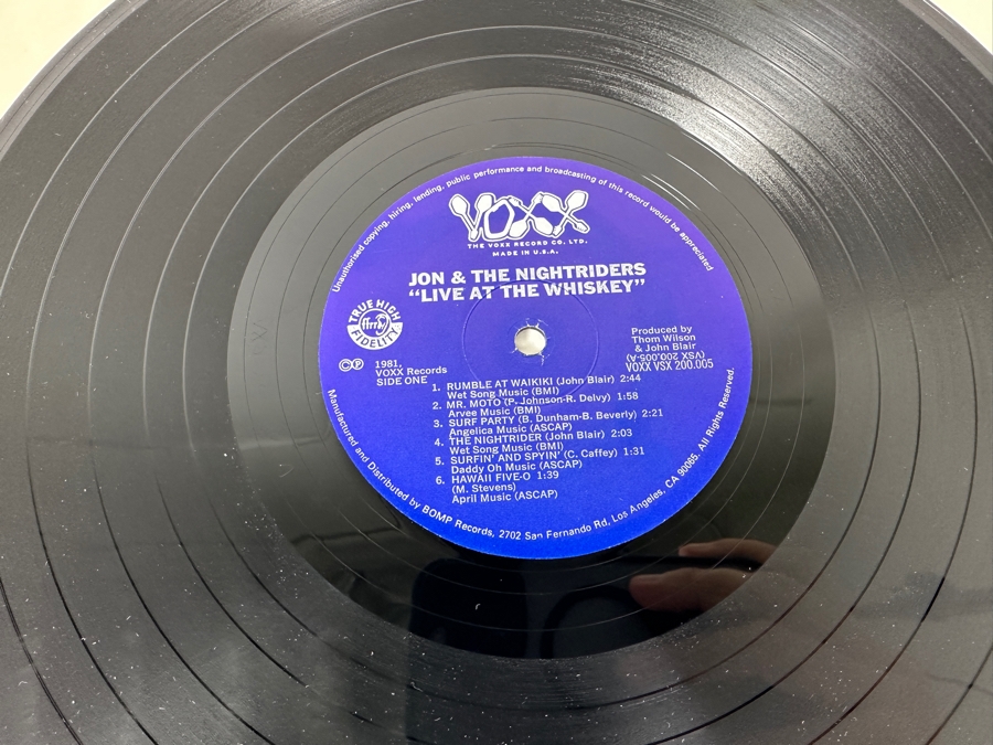 Vintage 1981 Jon & The Nightriders 'Live At The Whiskey' Voxx Records VSX 200.005 Vinyl Record [Photo 5]