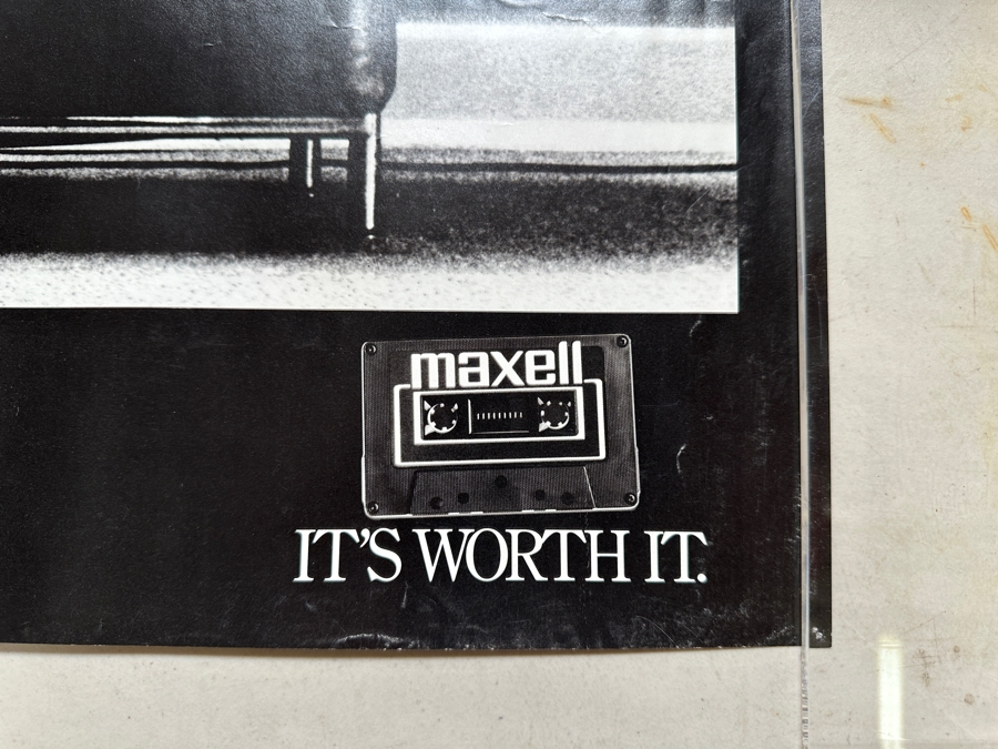 Vintage Original 'Blown Away' Steve Steigman Maxell Cassette Tapes Promotional Poster Featuring A Man Seated On A Le Corbusier Armchair 43.5 X 22 [Photo 2]