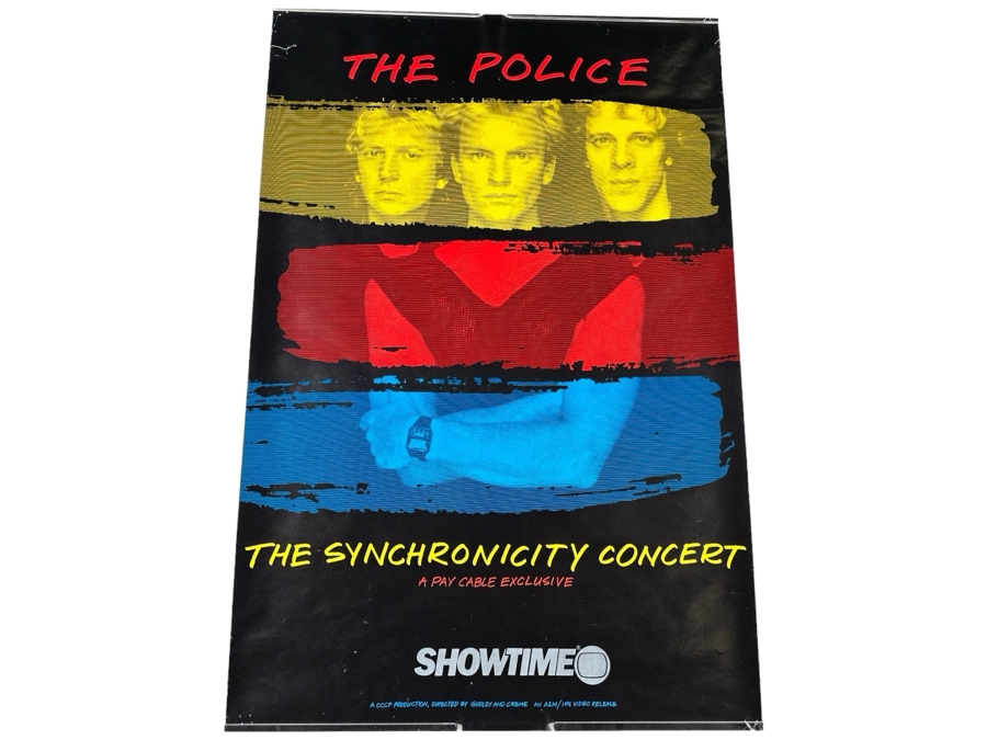 Vintage The Police - The Synchronicity Concert A Pay Cable Exclusive On Showtime Promotional Poster 24 X 36