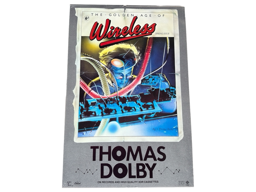 Vintage 1983 Thomas Dolby - The Golden Age Of Wireless Capitol Records Record Store Promotional Poster 20 X 30 [Photo 1]