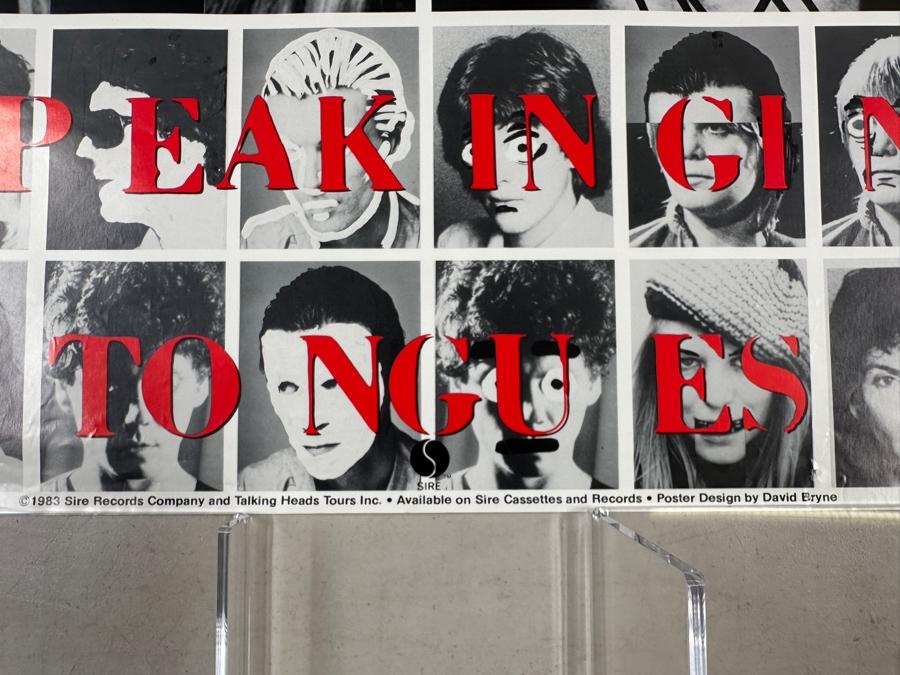 Vintage 1983 Talking Heads - Speaking Tongues Sire Records Record Store Promotional Poster 26.5 X 37 [Photo 9]