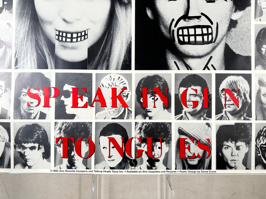 Vintage 1983 Talking Heads - Speaking Tongues Sire Records Record Store Promotional Poster 26.5 X 37 [Photo 5]