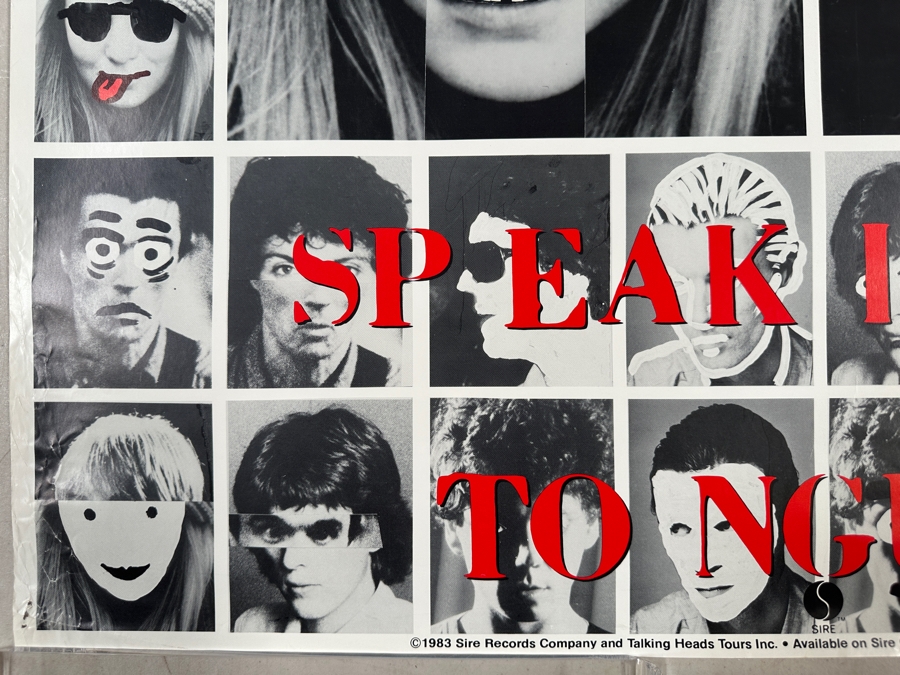Vintage 1983 Talking Heads - Speaking Tongues Sire Records Record Store Promotional Poster 26.5 X 37 [Photo 6]