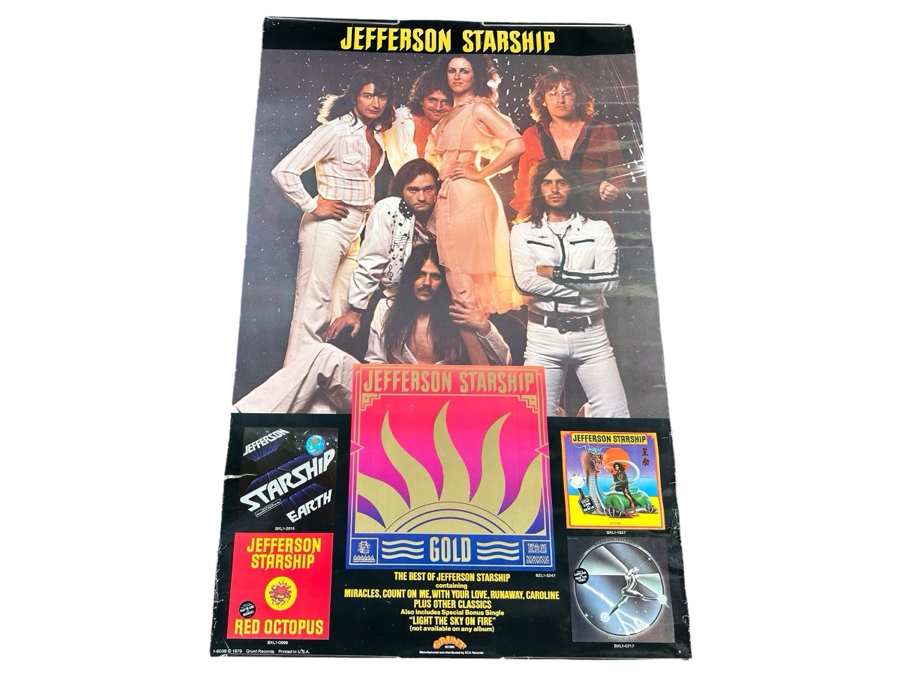 Vintage 1979 Jefferson Starship Grunt Records Record Store Promotional Rock Poster 30 X 48 [Photo 1]