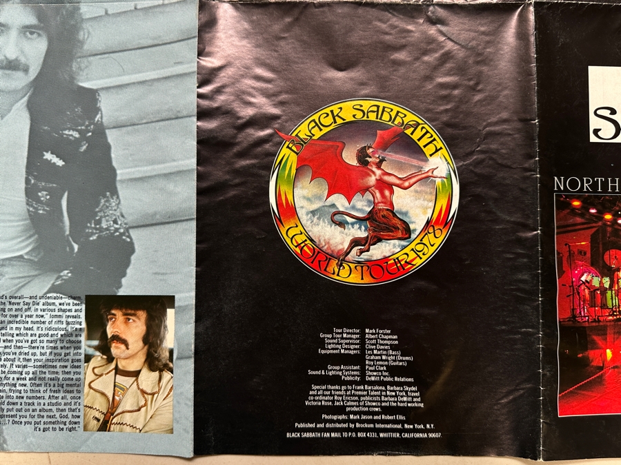 Vintage 1978 North American Tour Black Sabbath 10th Anniversary Poster Program 36 X 24 [Photo 7]