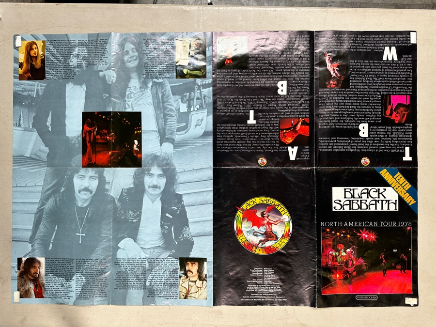Vintage 1978 North American Tour Black Sabbath 10th Anniversary Poster Program 36 X 24 [Photo 5]